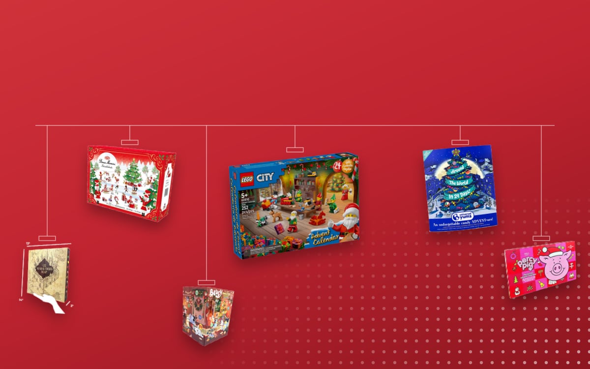 Advent calendars for Preschoolers: LEGO City 2026, Bonne Maman Limited Edition, Universal Yums Around the World Assorted Candy, Jelly Belly Harry Potter Marauder’s Map Trivia, M&S Percy Pig Milk Chocolates, Bluey: The Most Amazing Book Bundle