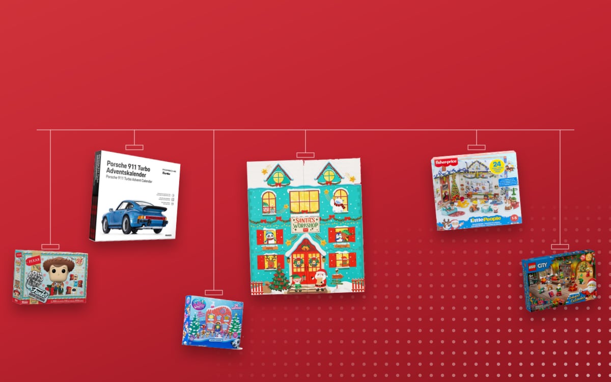 Advent calendars for Kids: Legami 2024, Porsche 911 Turbo, Little People by Fisher-Price 2024, Funko Pop! Pixar Vinyl Figures 2024, LEGO City 2026, Littlest Pet Shop 2024