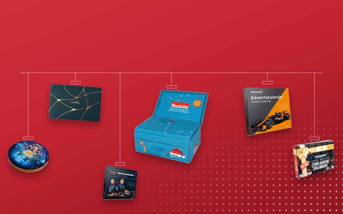 Advent calendars Art & Hobbies: Makita 2025 Limited Edition, Cult Pens 2025 Stationery Turquoise Edition, FRANZIS McLaren Racing 2025, Winmau Darts 2025, Warhammer 40K Chibi 24 Space Marine Bandai, Red Bull Oracle Racing by Franzis