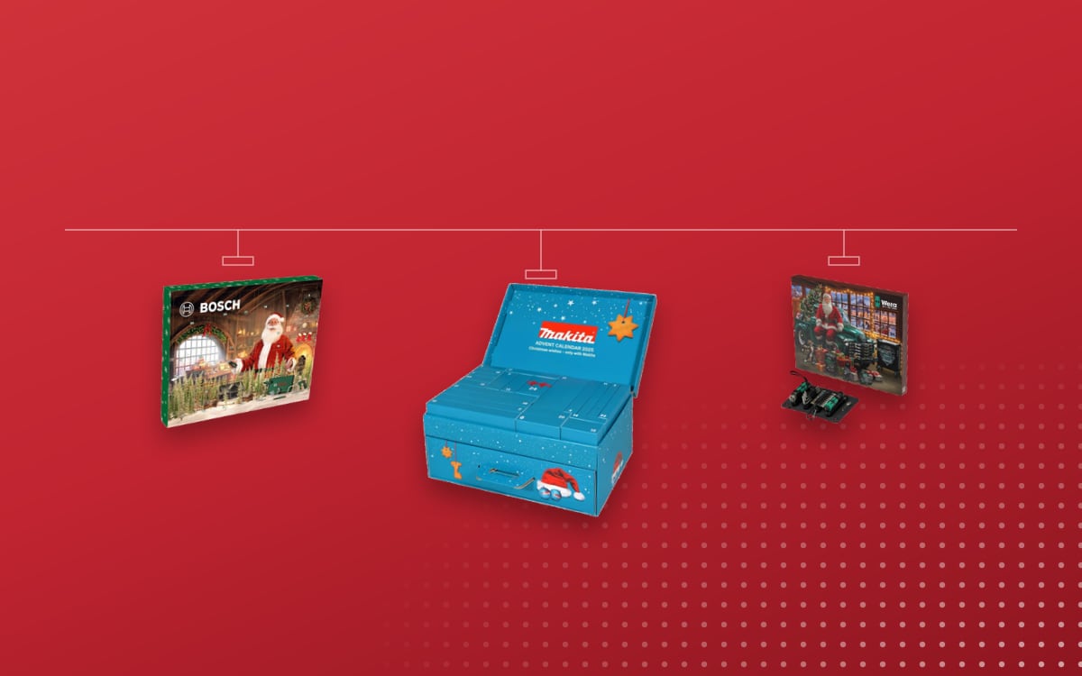 Advent calendars Tools: Makita 2025 Limited Edition, Bosch 2025, Wera 2026