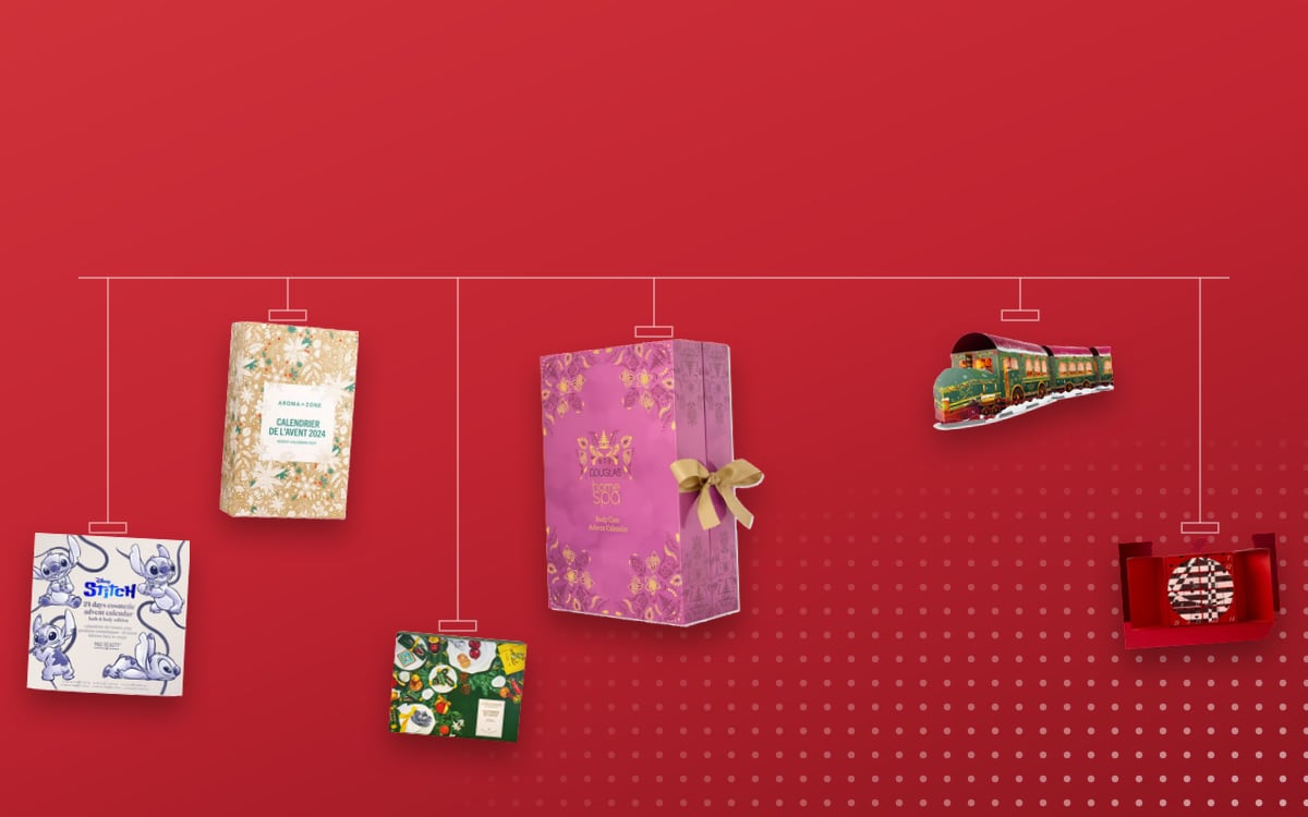 Advent calendars Self-care: Douglas Collection Home Spa Body Care, Aroma zone De l'avent, Rituals Premium 2026, Disney Stitch Denim 24 Day Mad Beauty, Harvey Nichols Beauty 2024, L'Occitane Classic 2026