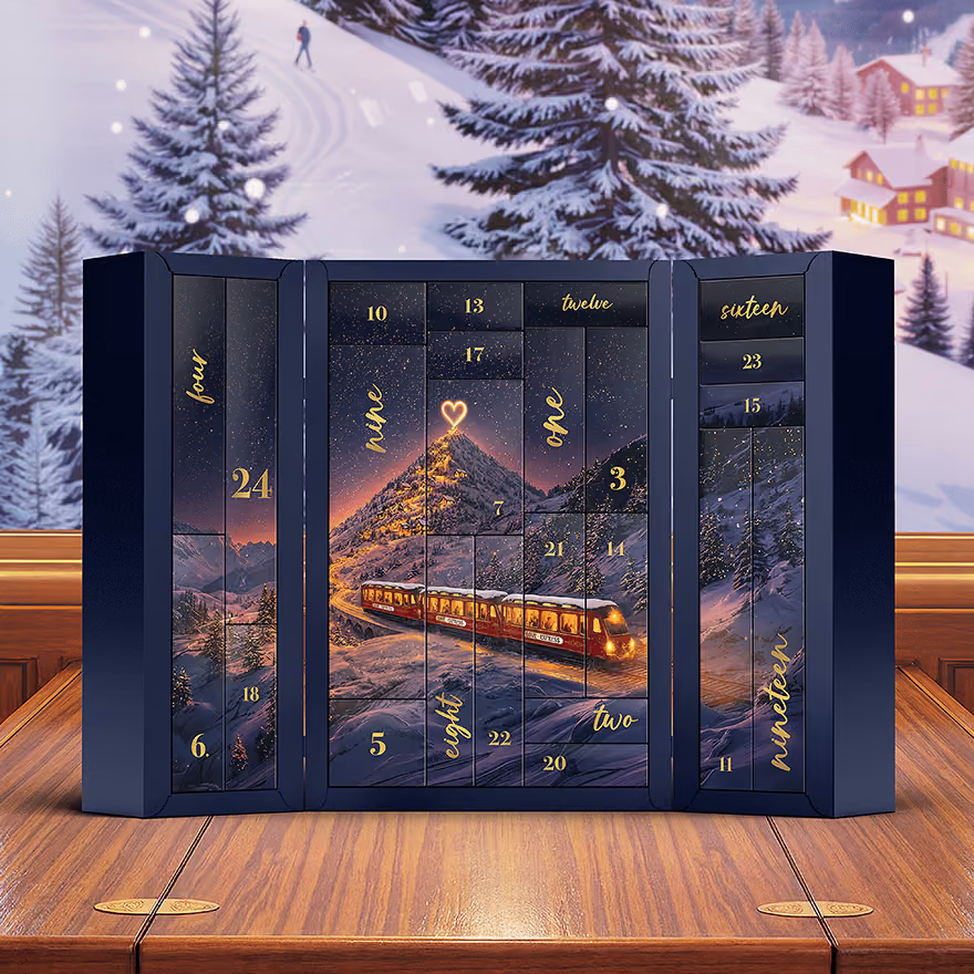 The train box open on its 24 numbered windows