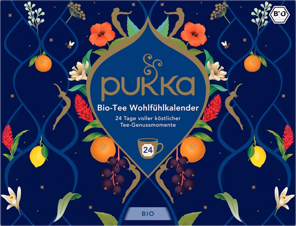 Pukka Adventskalender 2026 Bio-Tee Wohlfühlkalender, Pukka advent calendar