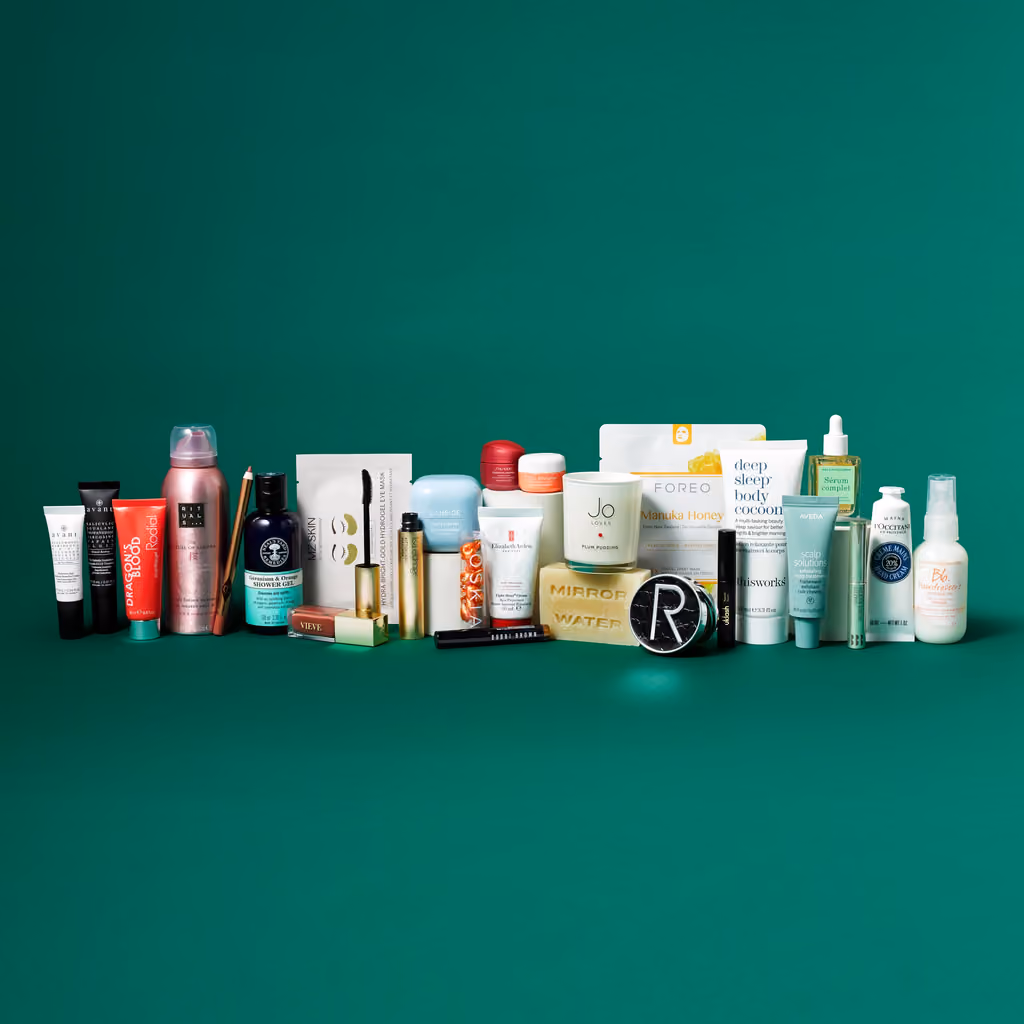 The 26 products from the YOU Beauty 2026 calendar lined up