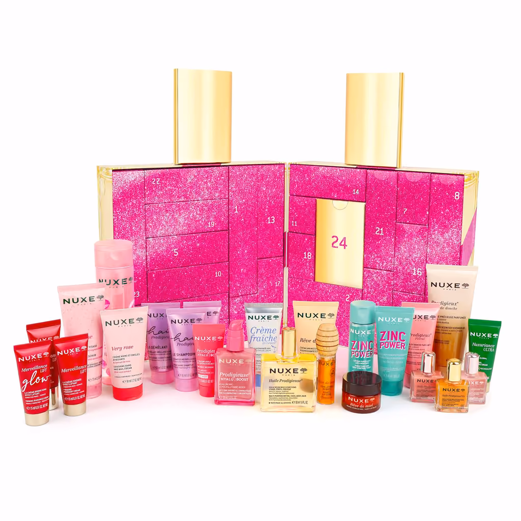 The NUXE advent calendar open with its 24 products