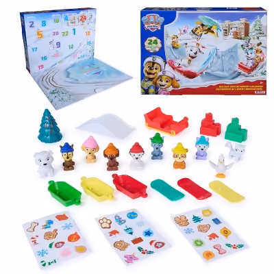 The box closed and opened into a snow scene, with all the figures, vehicles and sticker sheets laid out