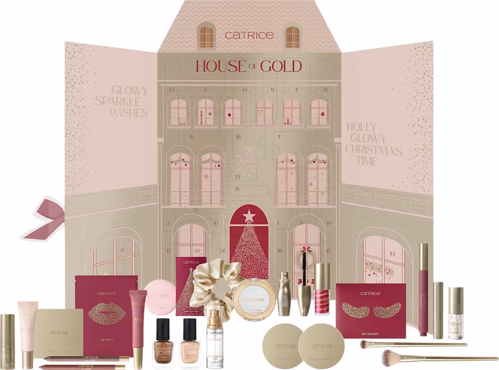 The Hause of Gold box open with the makeup in front of it