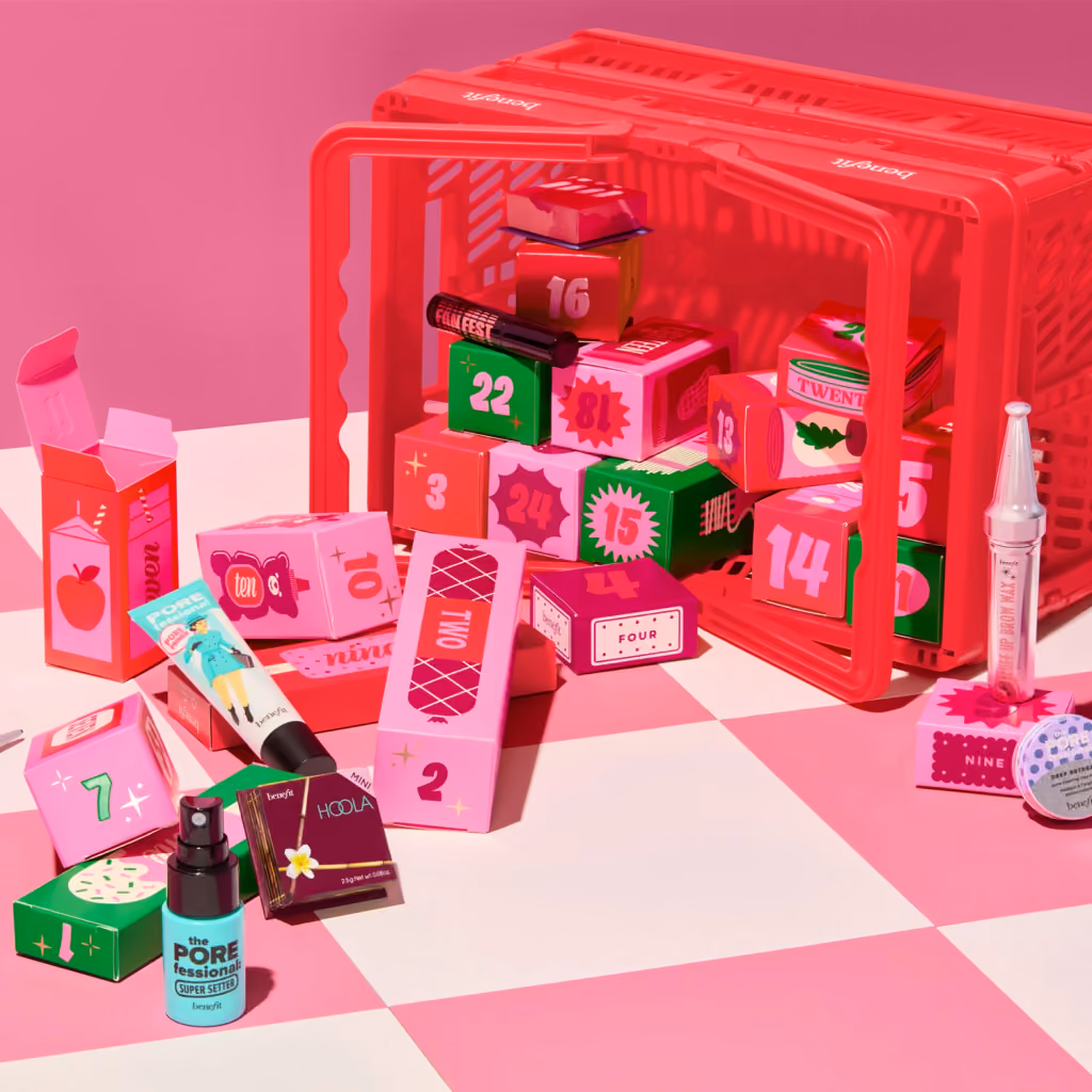 BENEFIT The Gorgeous Grocer 2024 advent calendar contents, photograph 1 of 3