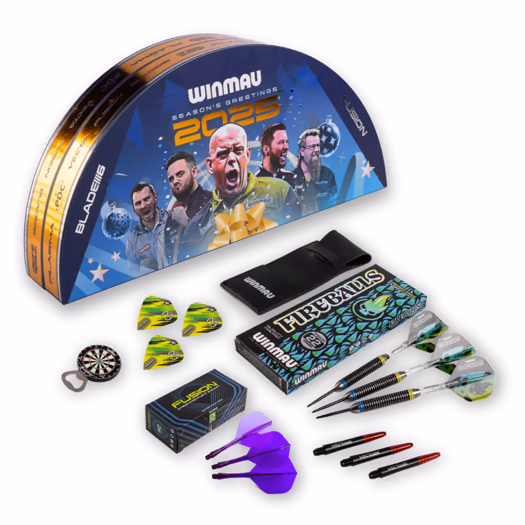 Winmau Darts 2025 advent calendar contents, photograph 1 of 1