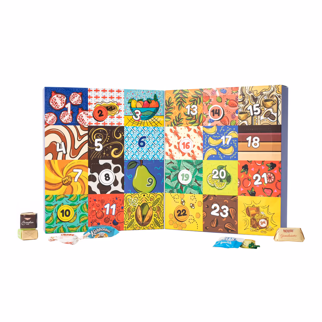 Universal Yums Around the World Assorted Candy advent calendar contents, photograph 1 of 5