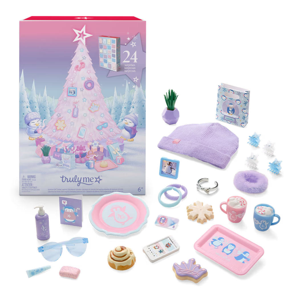 The closed box with all 24 accessories laid out beside it