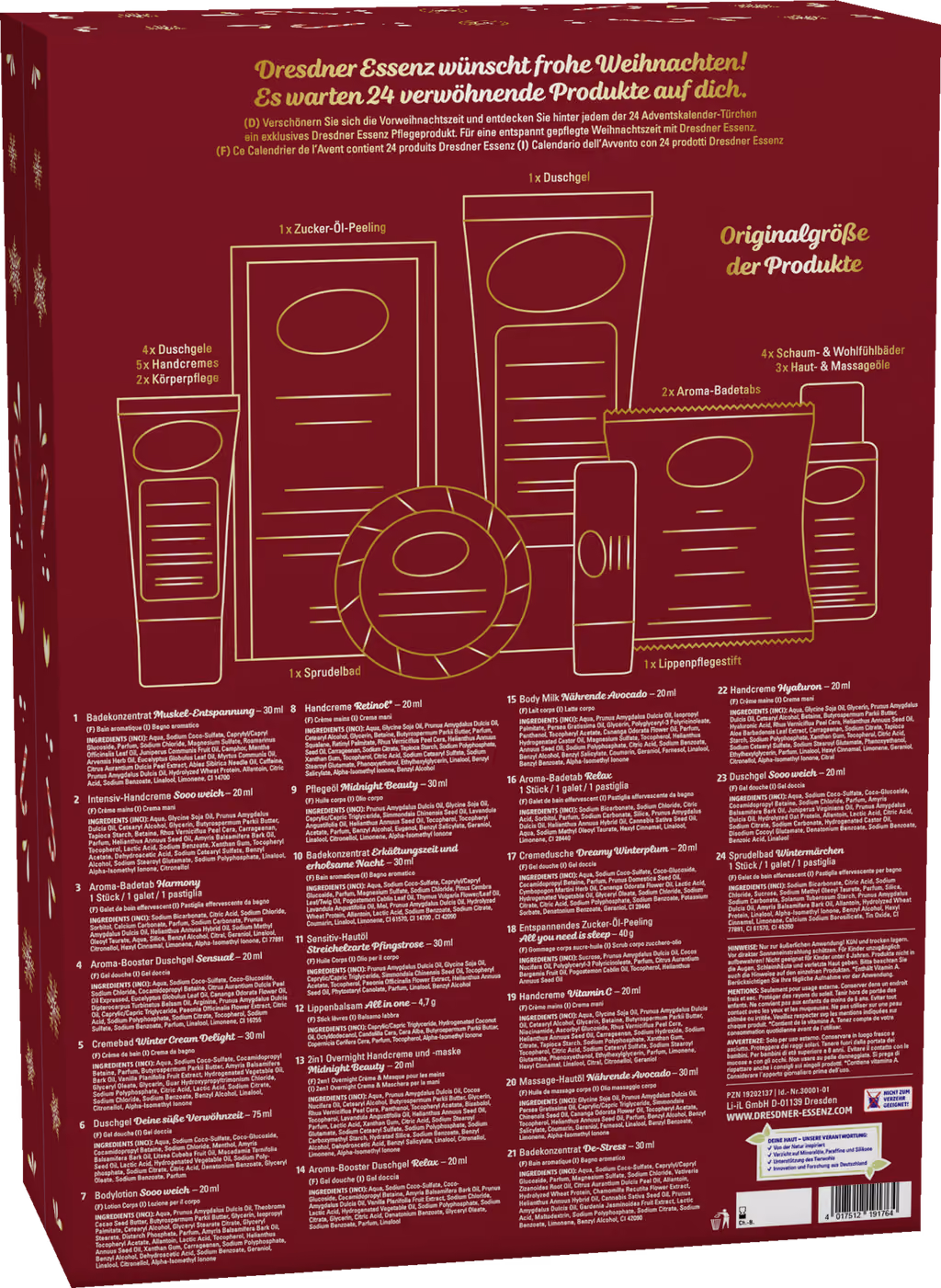 Dresdner Essenz Adventskalender 2024 with the products