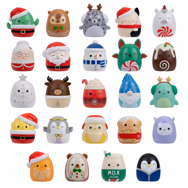 Squish-a-longs holiday advent calendar, the Mini-Squish figures