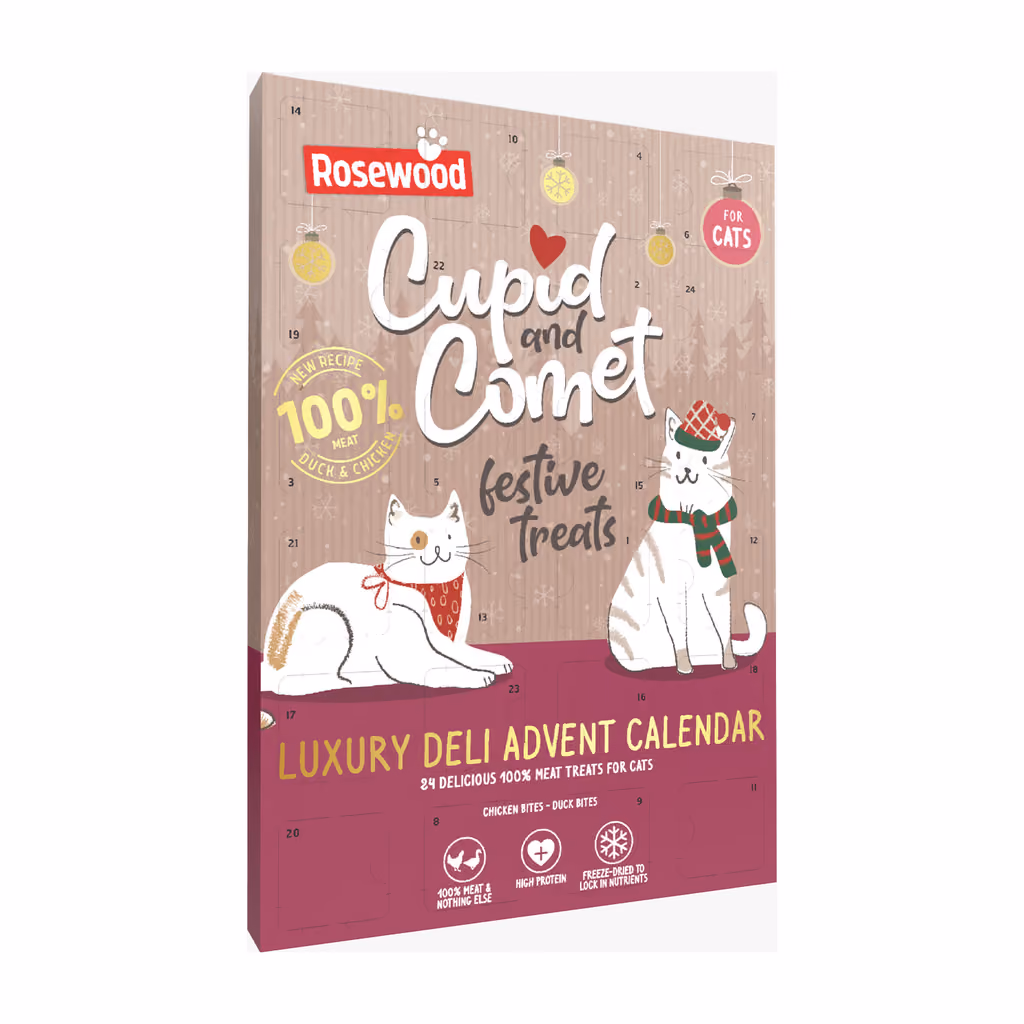 Rosewood Cupid & Comet Luxury 100% Meat Advent Calendar for Cats 2026, Rosewood advent calendar