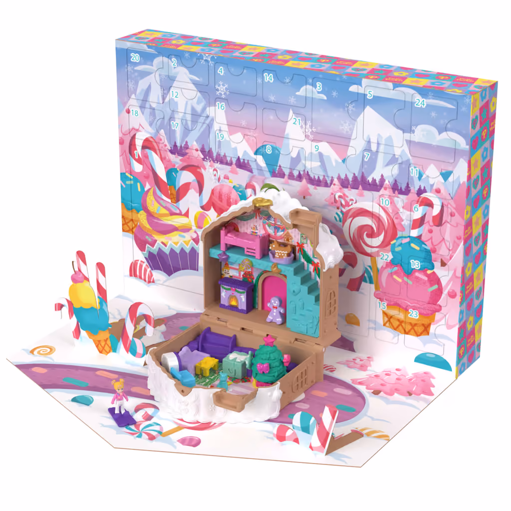 Polly Pocket Doll And Playset 2025 advent calendar contents, photograph 1 of 4