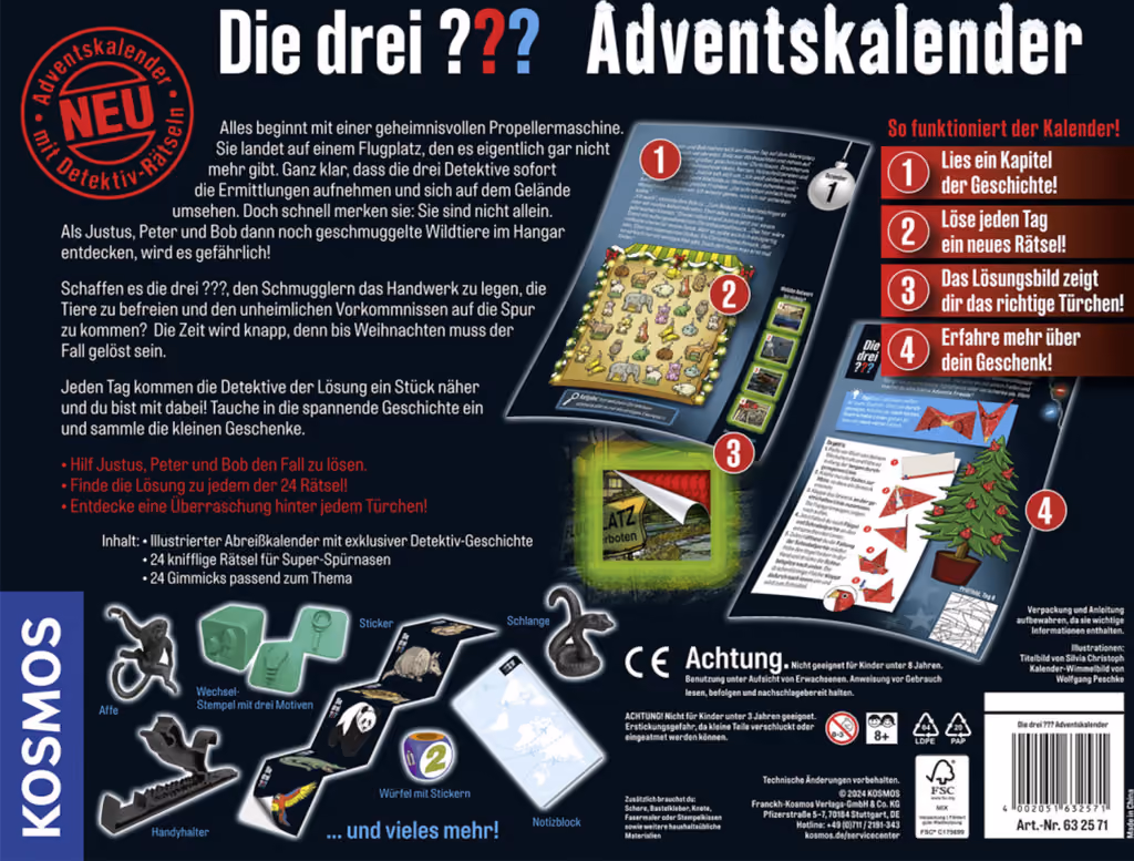 Kosmos Die drei ??? Adventskalender 2024, the calendar