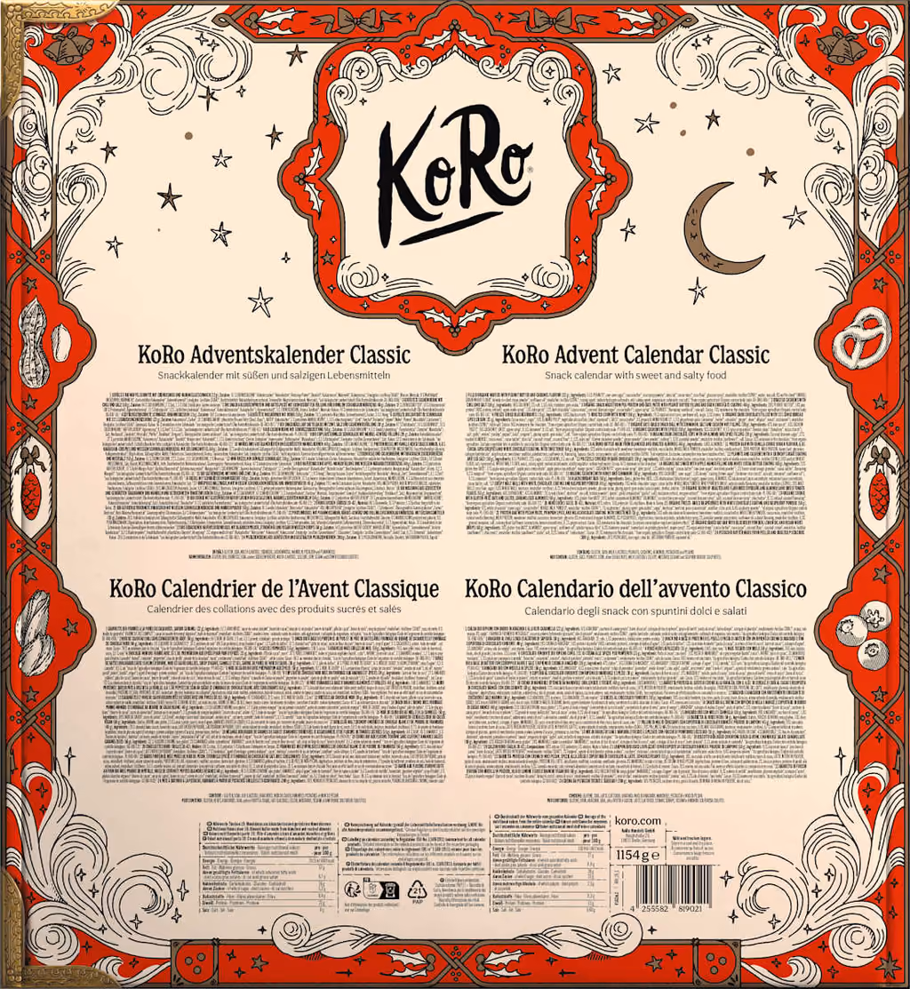 The back of the KoRo box