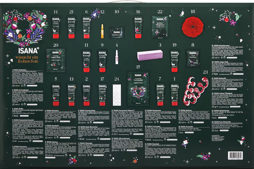 ISANA Adventskalender 2024 with the 24 pieces