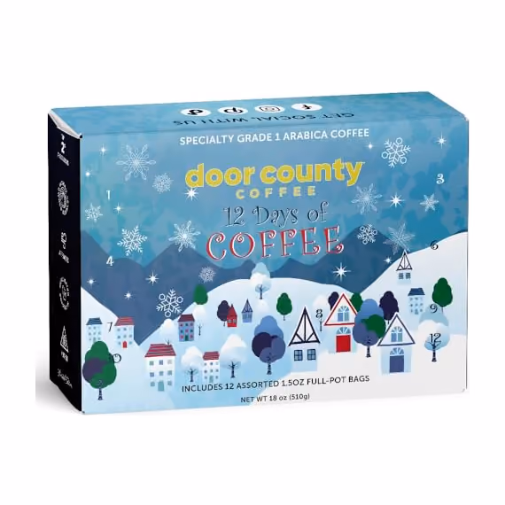 Door County 12 Days of Coffee - Flavored Ground Full-Pot Bags, Door County Coffee & Tea Co. advent calendar