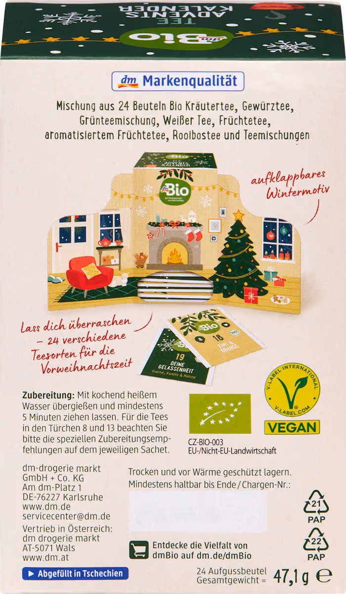 dmBio tea advent calendar 2026 opened