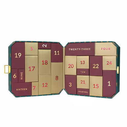 The calendar opened out showing all 24 numbered doors