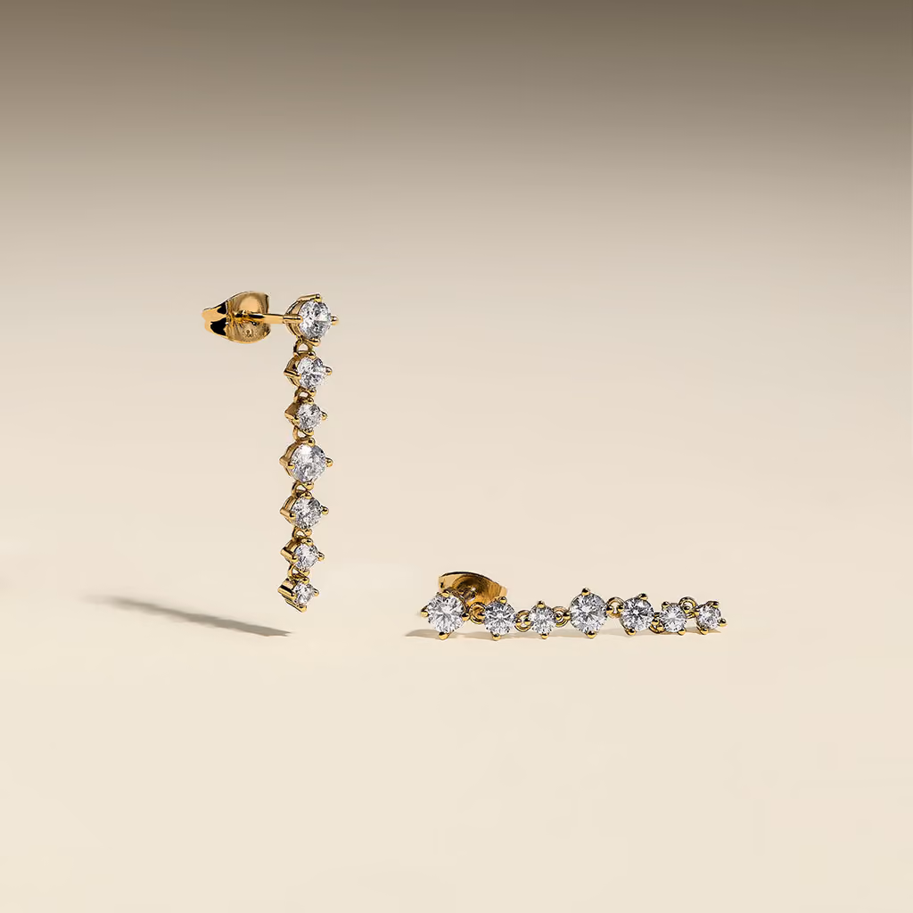 Astrid & Miyu Crystal Drop Studs in Gold