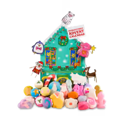 Lush 29½ High Street Advent Calendar 2024 with the bath bombs