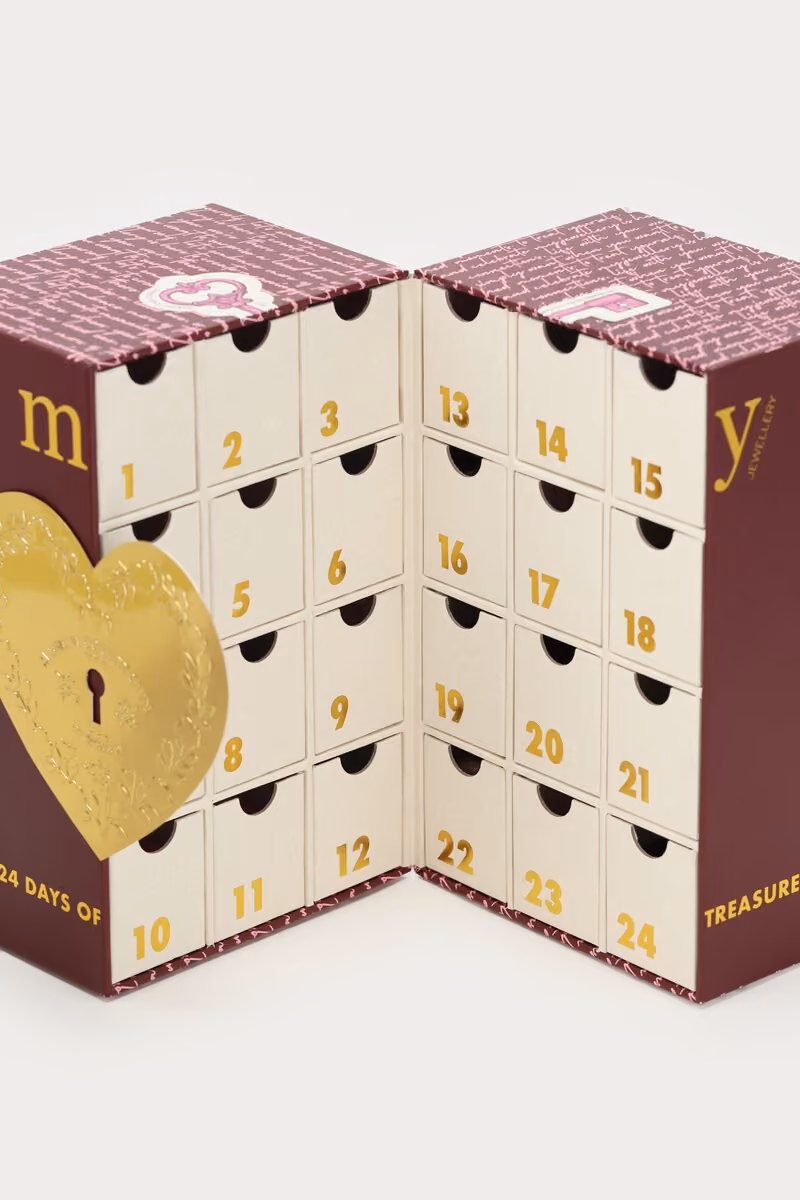 The box opened like a cabinet onto 24 numbered drawers