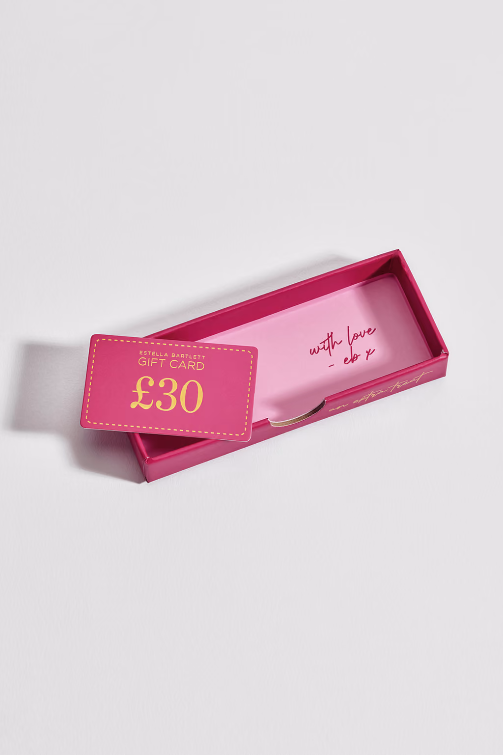The slim extra drawer pulled out with the £30 gift card
