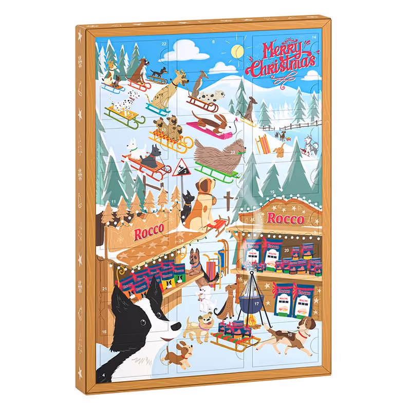Rocco advent calendar for dogs, opened