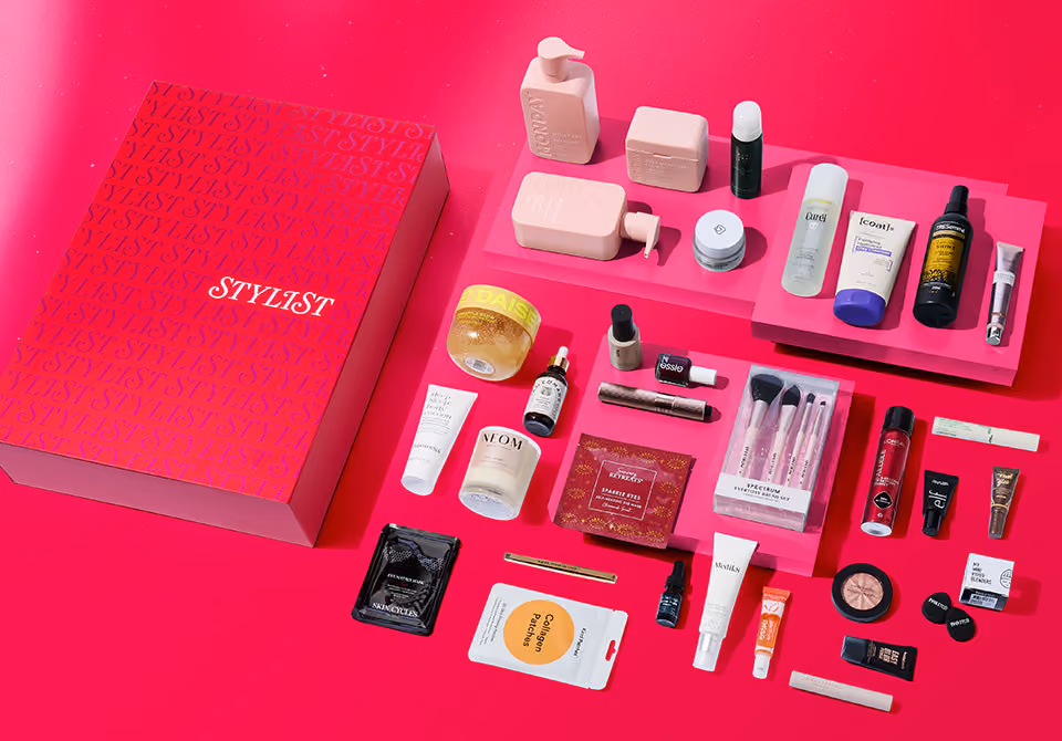 Latest in Beauty x Stylist 2025, the products laid out