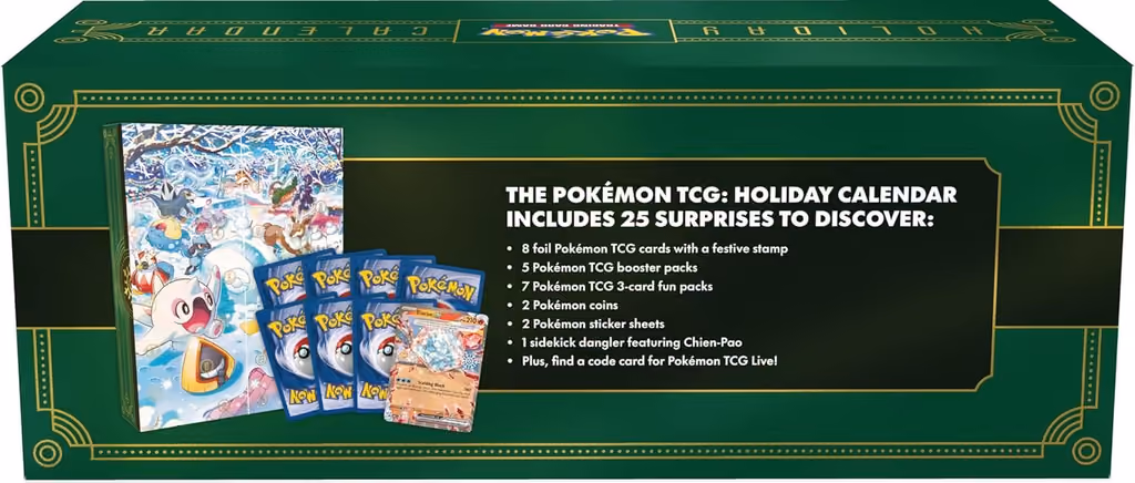 Pokemon TCG Holiday 2024 advent calendar contents, photograph 1 of 1