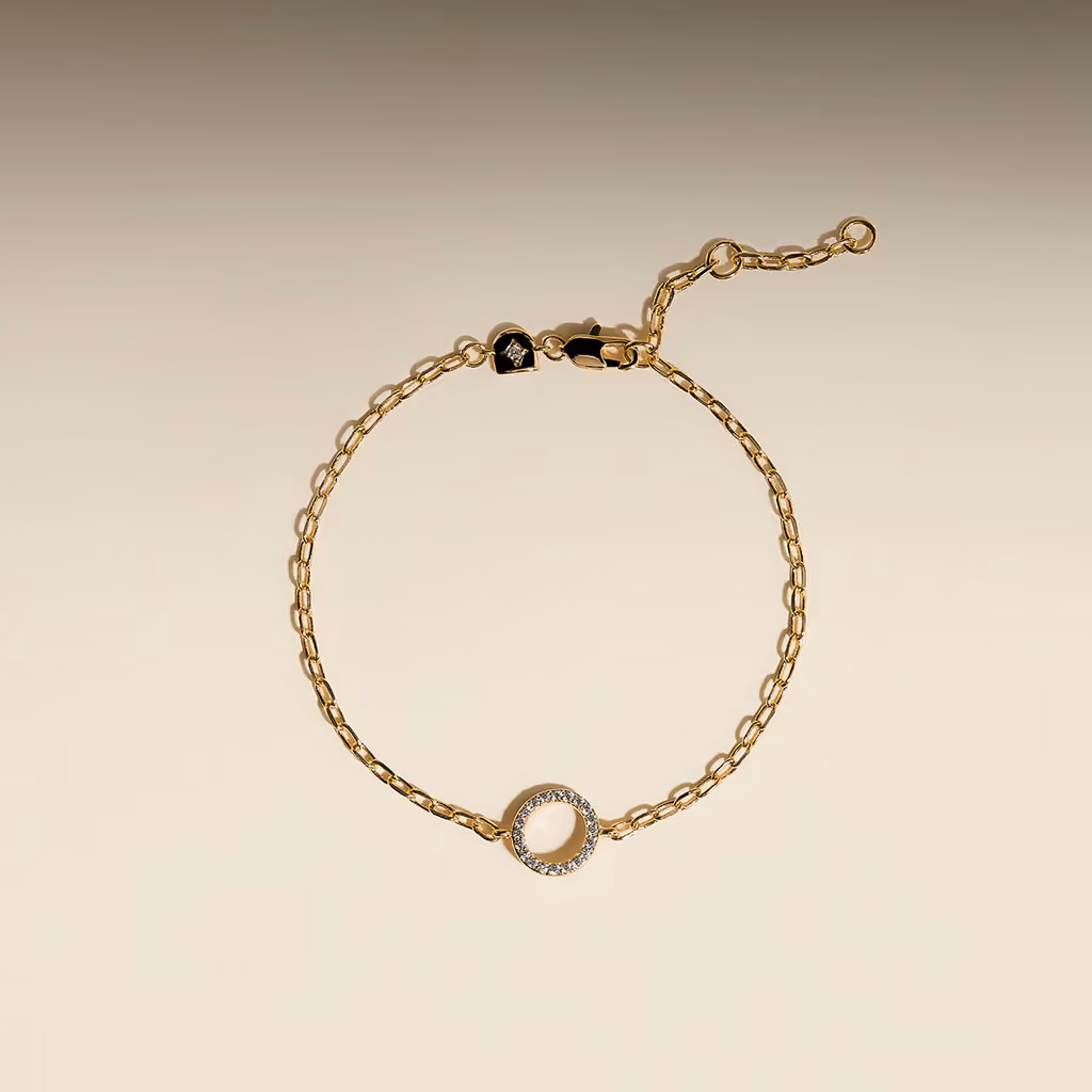 Astrid & Miyu Pavé Charm Pendant Bracelet in Gold