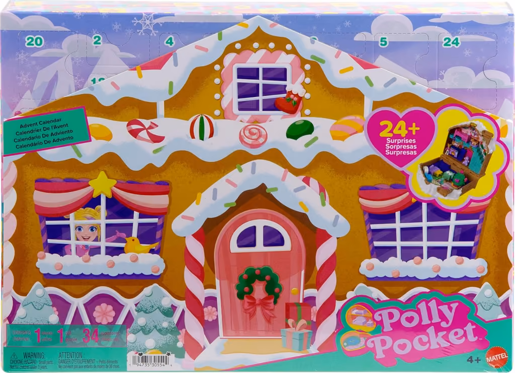 Polly Pocket Doll And Playset 2025, Mattel advent calendar