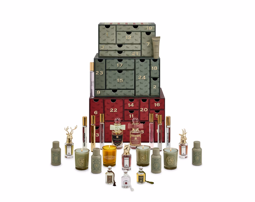 The Penhaligon's 2026 trunk open with its drawers and bottles