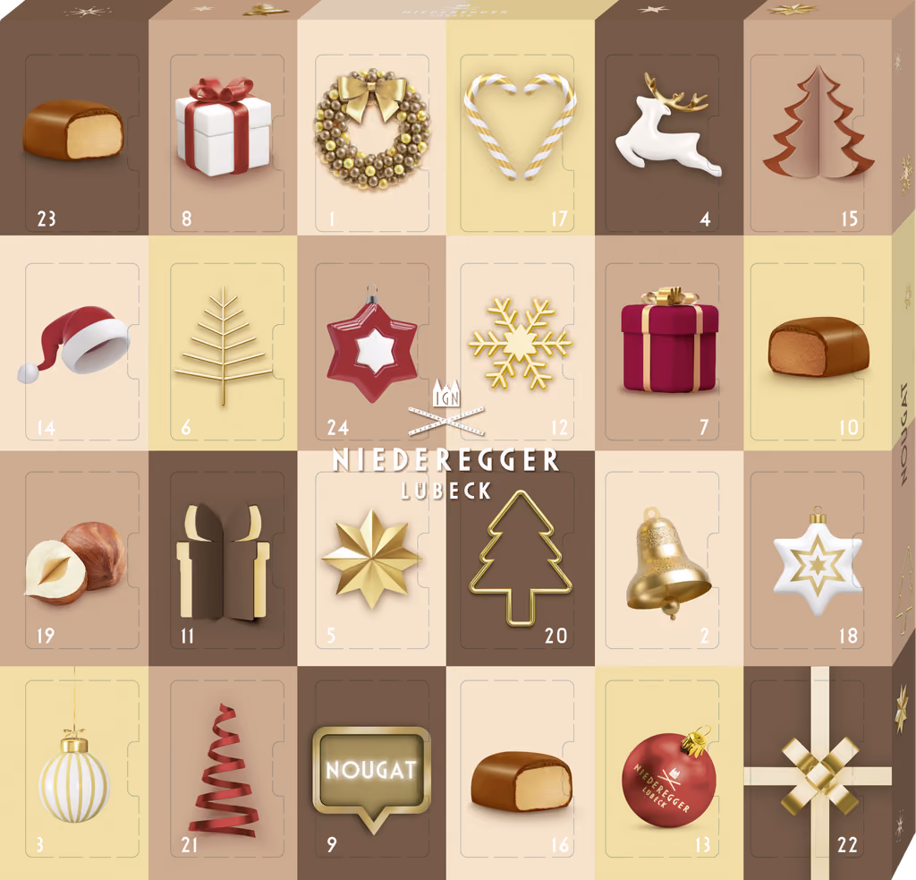 Niederegger Adventskalender Mini Nougat 2026, Niederegger advent calendar