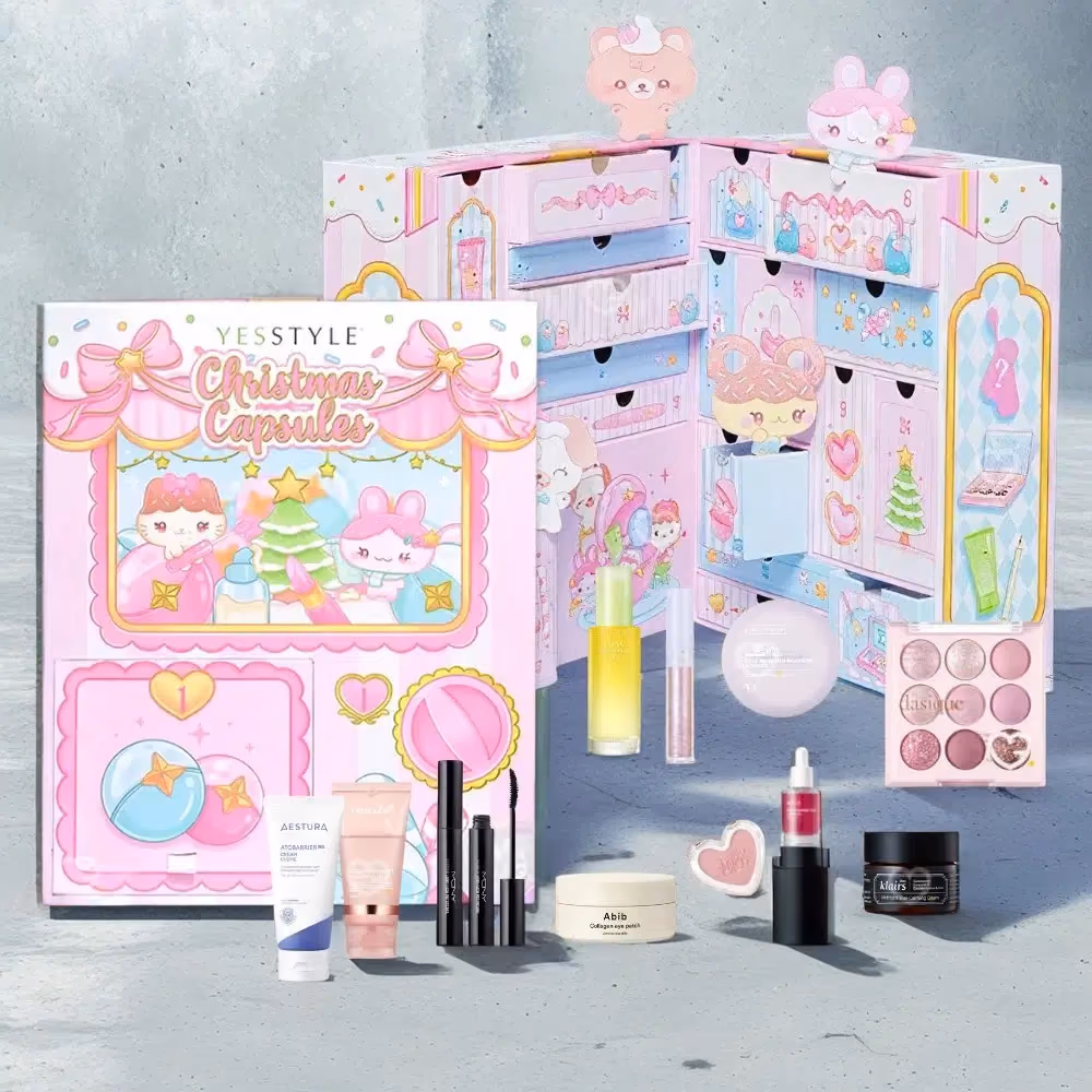 YesStyle Beauty Box Christmas Capsules 2024 advent calendar contents, photograph 1 of 2