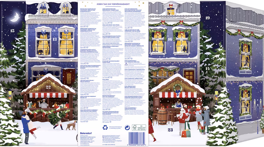 NIVEA Adventskalender Pflegemomente 2024 with the products