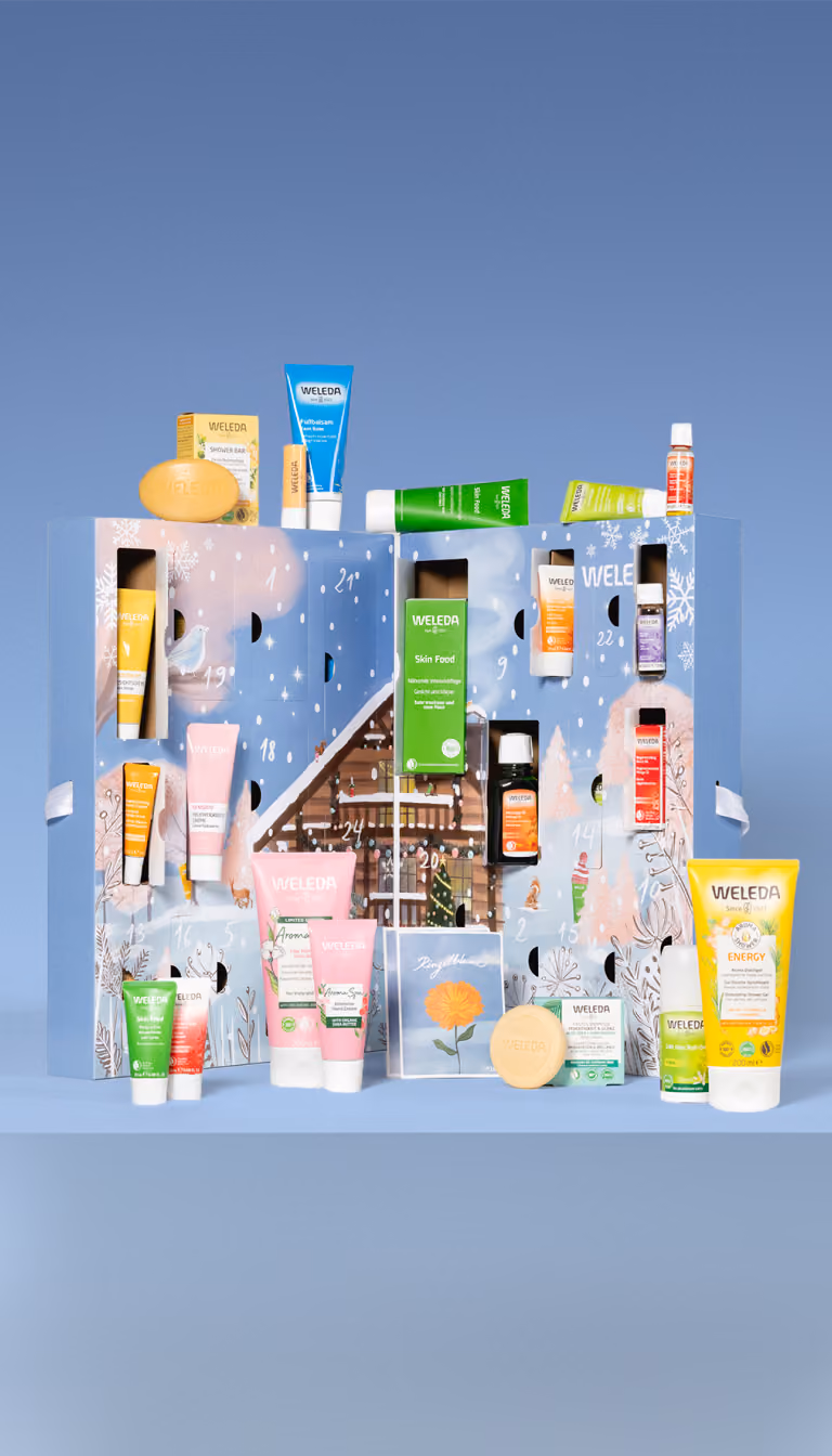 Weleda Premium Adventskalender 2024 with the 24 products