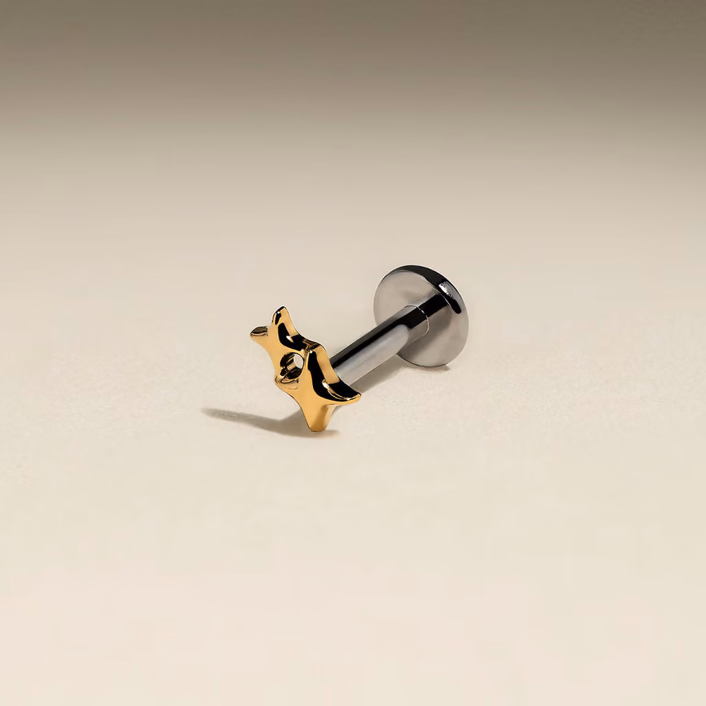 Astrid & Miyu Duo Cosmic Star Titanium Piercing Stud in Gold