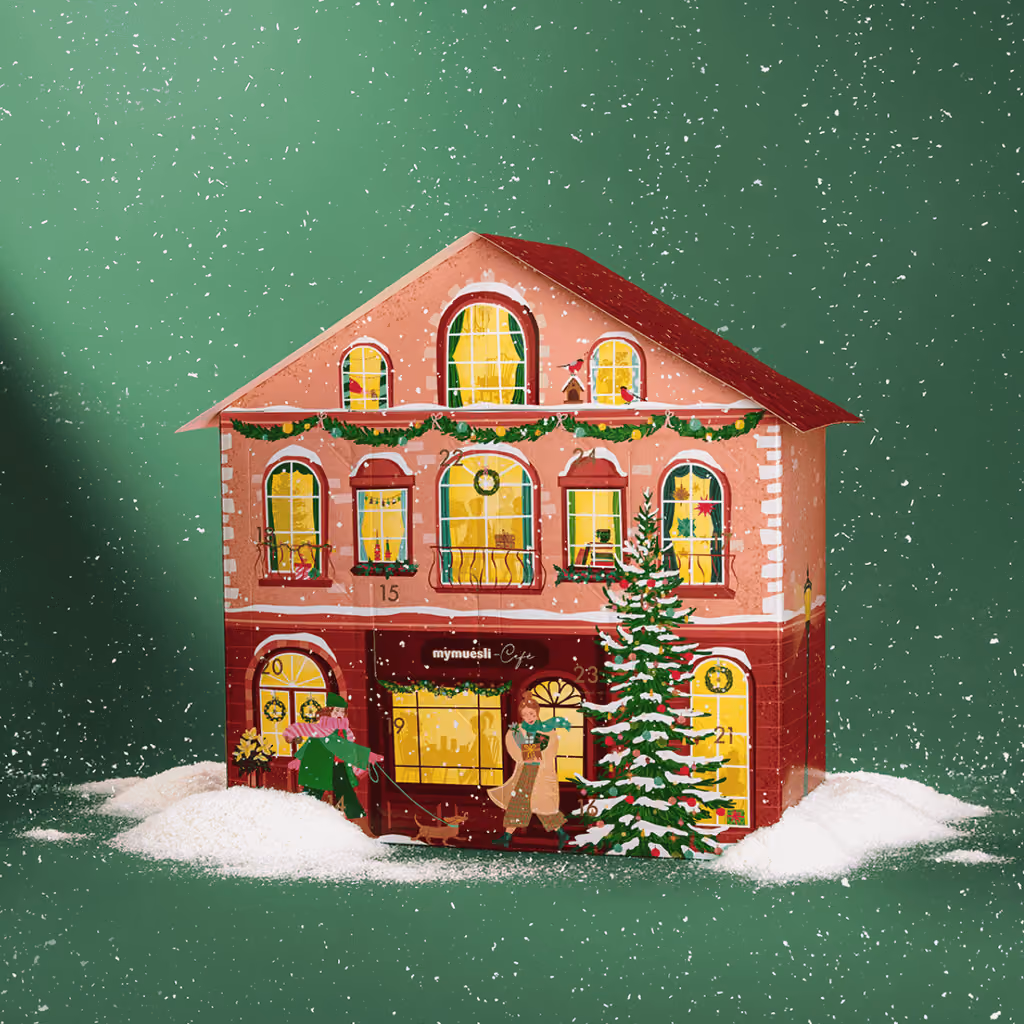 The back of the mymuesli 2026 advent calendar house