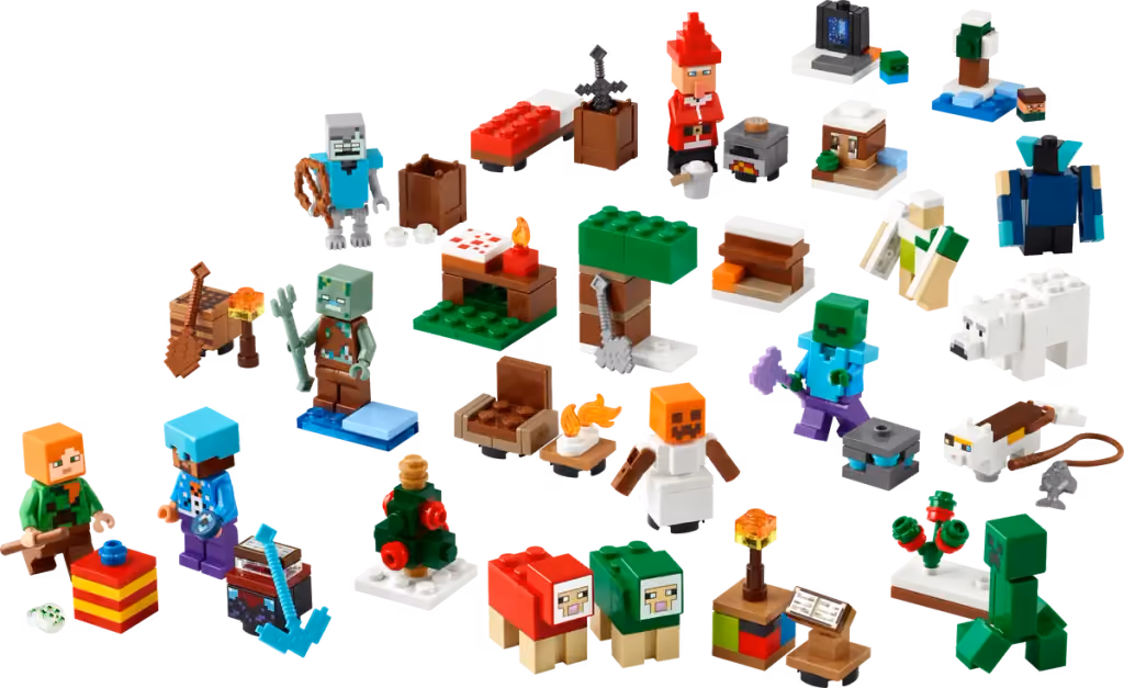 LEGO Minecraft 2025 advent calendar contents, photograph 2 of 3