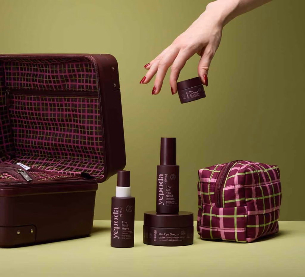 Yepoda K-beauty products from the 2026 calendar photographed together