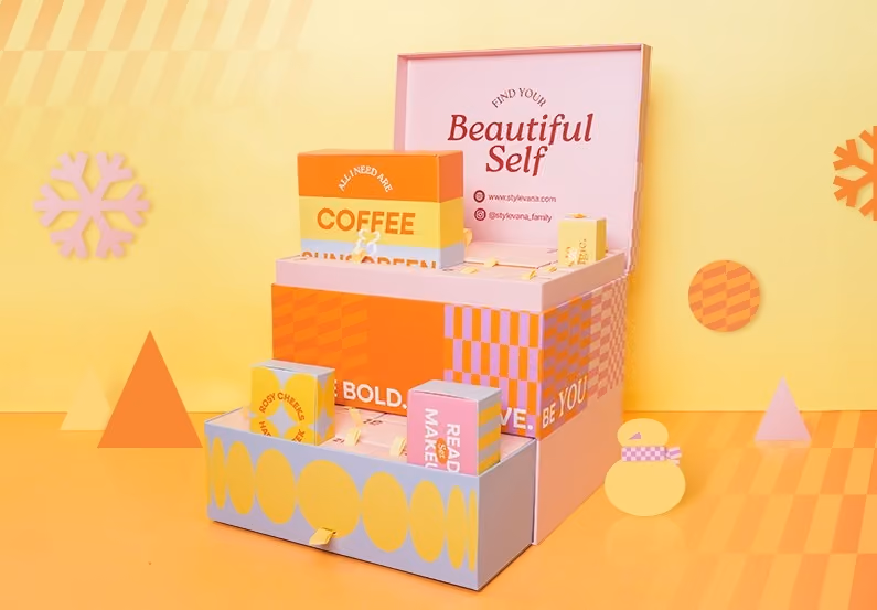 The Beautiful Self box open with the product inserts stacked inside