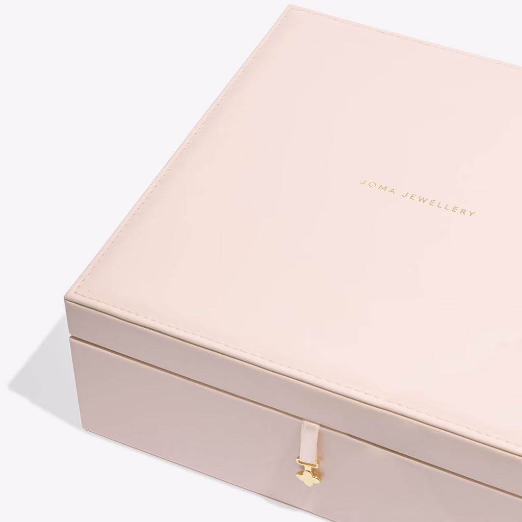 The blush pink jewellery box from another angle