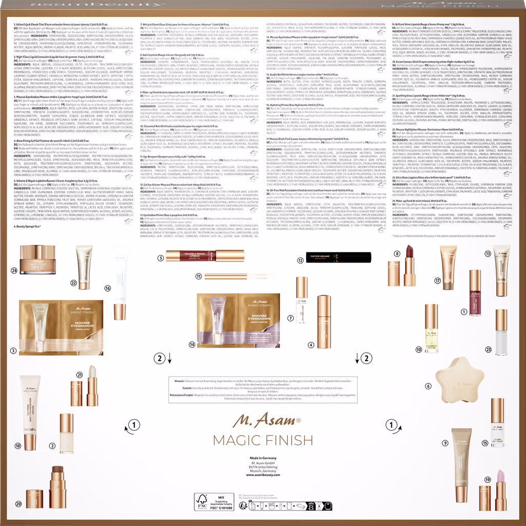 M. Asam Magic Finish Adventskalender 2024 with the products