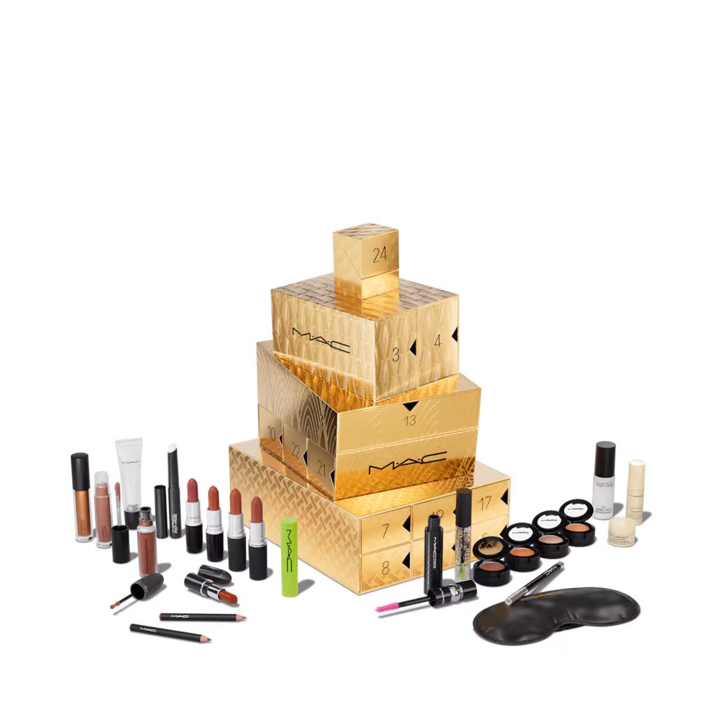 MAC Cosmetics The 2024 'Gift of Gold' advent calendar contents, photograph 1 of 2