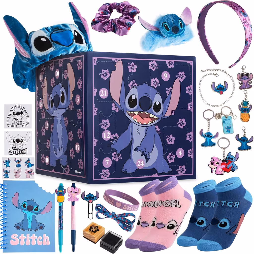 Disney Stitch 2024 advent calendar contents, photograph 1 of 1