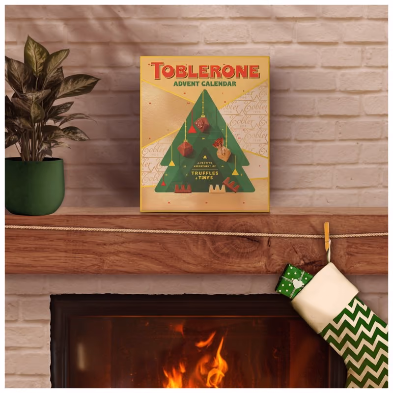 The calendar standing on a mantelpiece