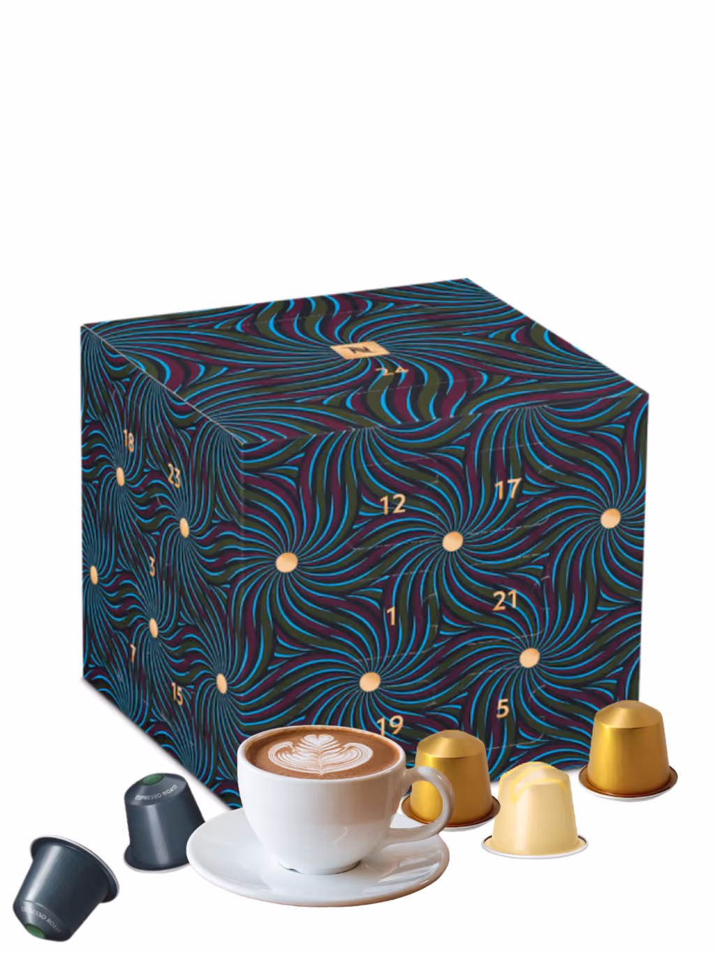 Nespresso Original 2025 advent calendar contents, photograph 1 of 1